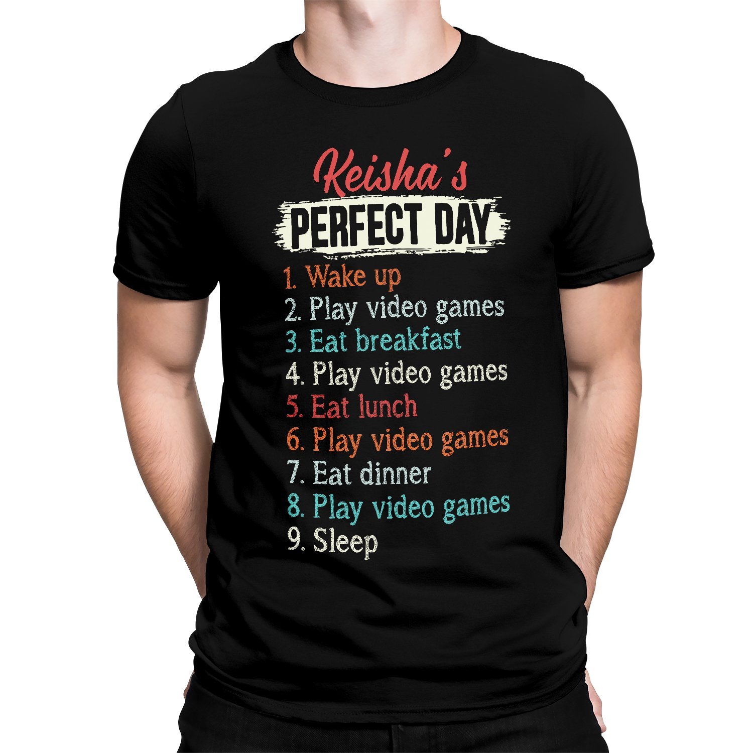 My Perfect Day Video Games Custom Name Tshirt | Best Gift For Game Lovers | Personalized Hobbies Tshirt My Perfect Day Video Games Custom Name Tshirt | Best Gift For Game Lovers | Personalized Hobbies Tshirt