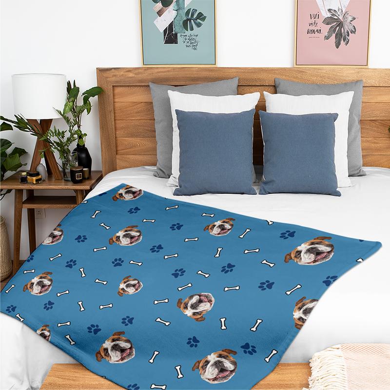 Personalized Dog Bone Blanket | Dog Lovers Gift | Pet And Pet Lovers | Dog Blanket