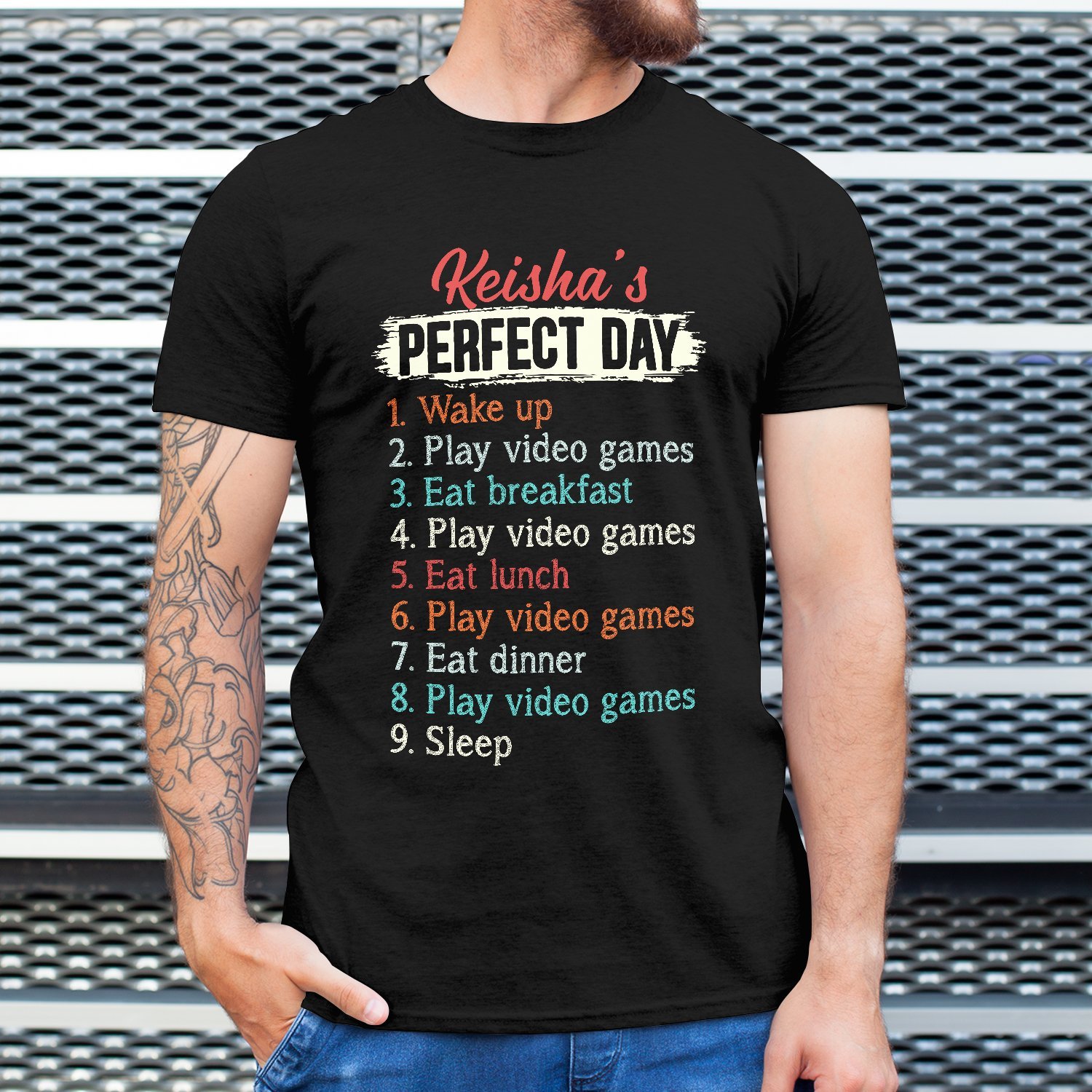 My Perfect Day Video Games Custom Name Tshirt | Best Gift For Game Lovers | Personalized Hobbies Tshirt My Perfect Day Video Games Custom Name Tshirt | Best Gift For Game Lovers | Personalized Hobbies Tshirt
