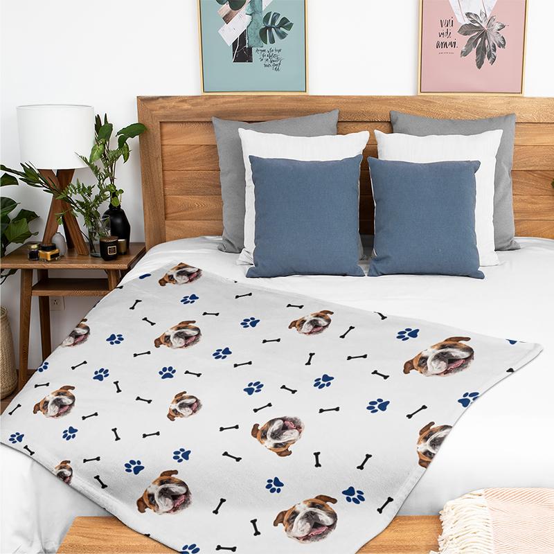 Personalized Dog Bone Blanket | Dog Lovers Gift | Pet And Pet Lovers | Dog Blanket