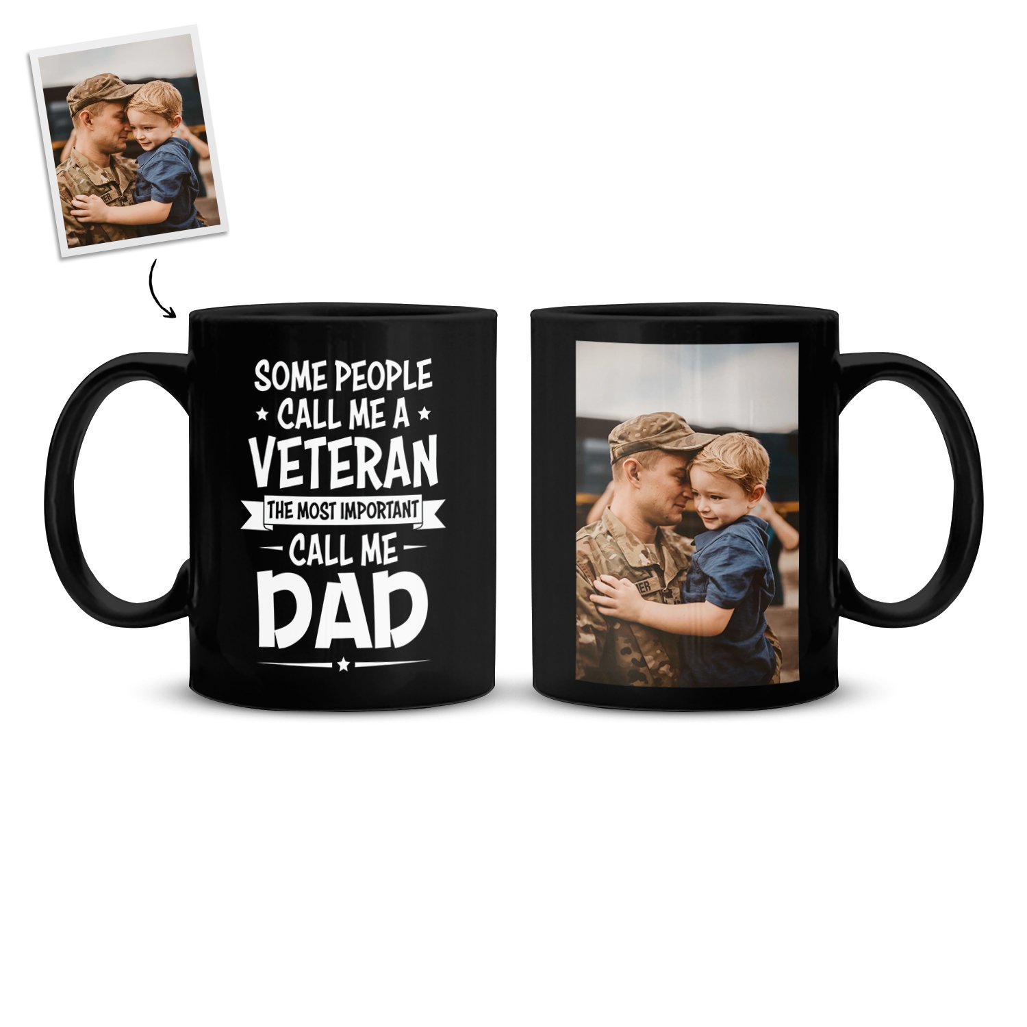 Most Important Call Me Veteran Custom Photo Dad Mug | Gift For Veteran Dad | Personalized Dad Mug