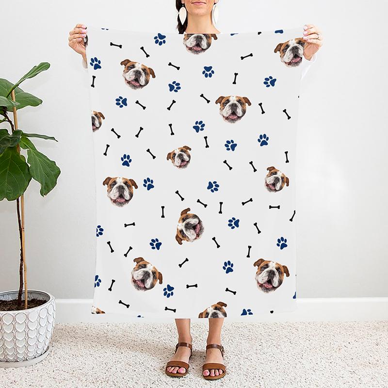 Personalized Dog Bone Blanket | Dog Lovers Gift | Pet And Pet Lovers | Dog Blanket