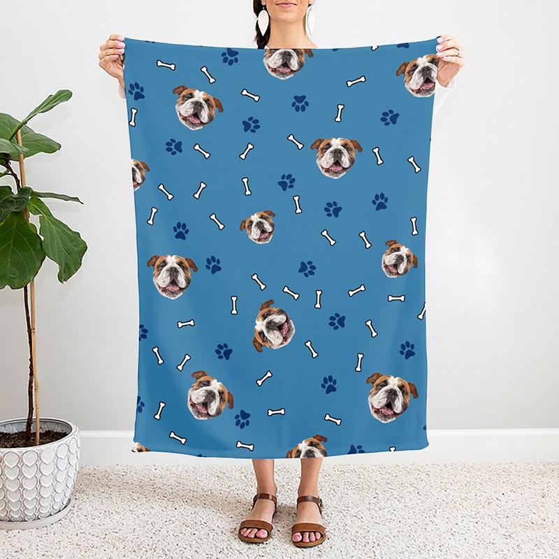 Personalized Dog Bone Blanket | Dog Lovers Gift | Pet And Pet Lovers | Dog Blanket