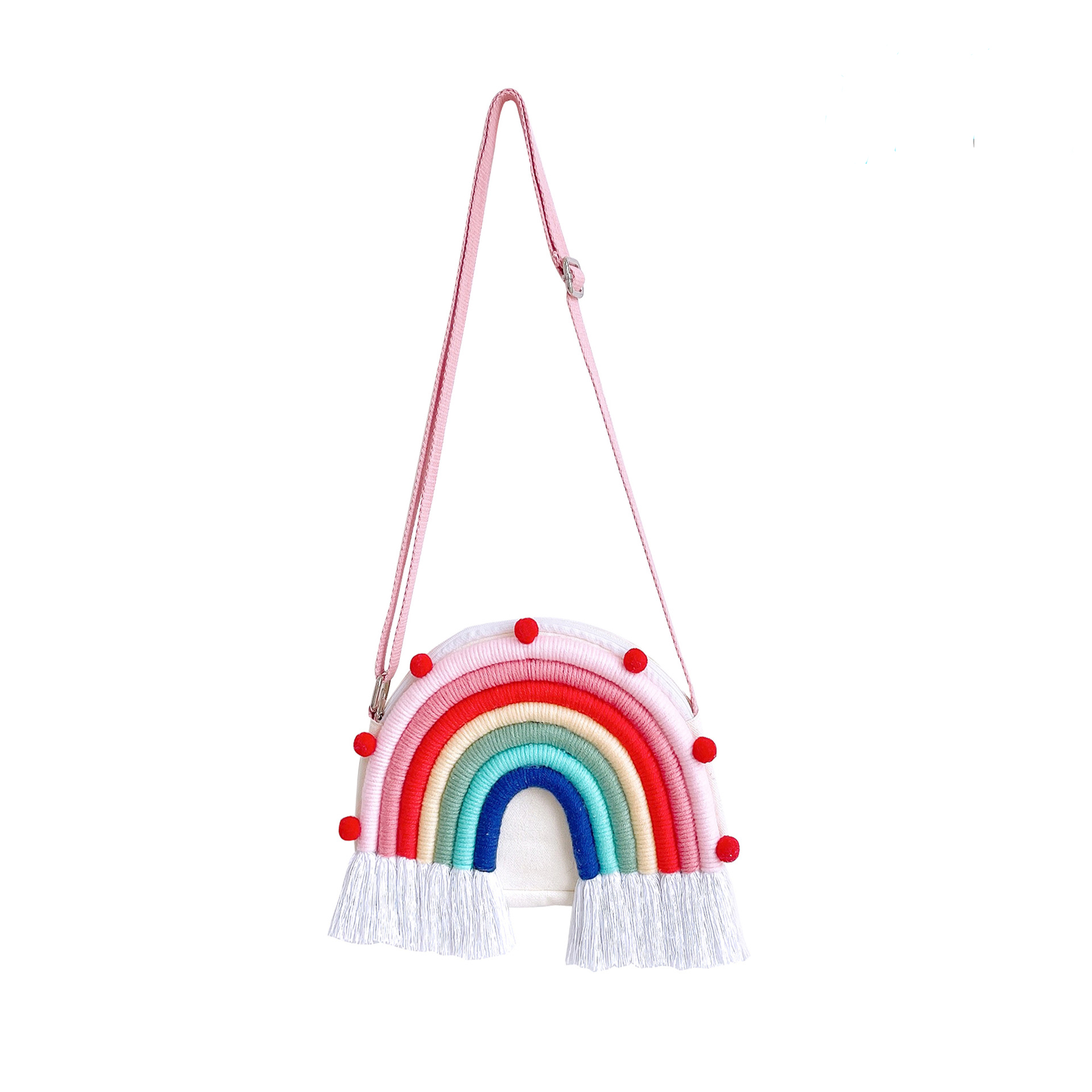 Nordic Handmade Colorful Woven Tassel Wall Decor Hanging Beach Bags For Women Girl
