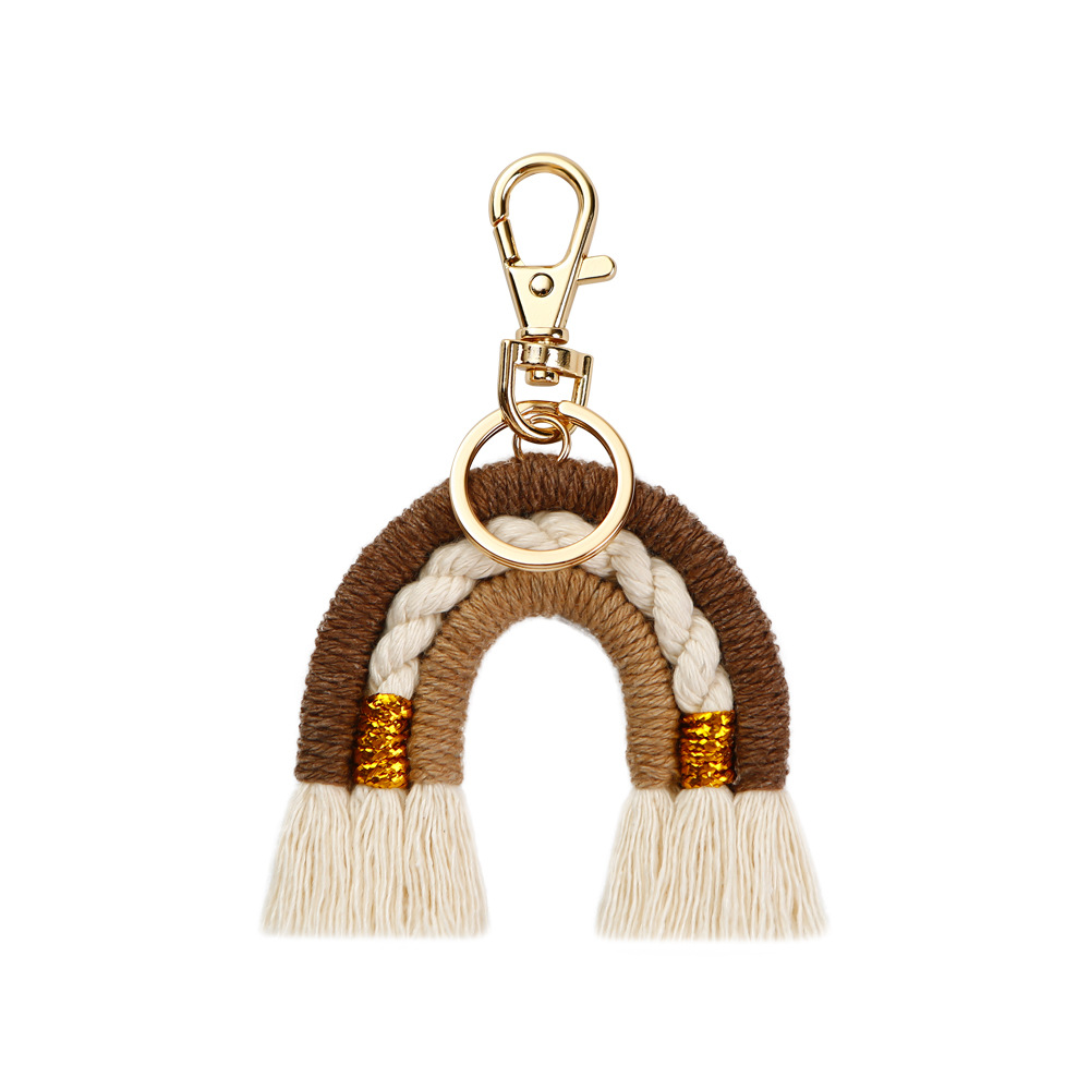 Small Boho Rope Weaving Wedding Decor Crochet Bag Accessories Key Car Colorful Macrame Tassels Pendant Keychains