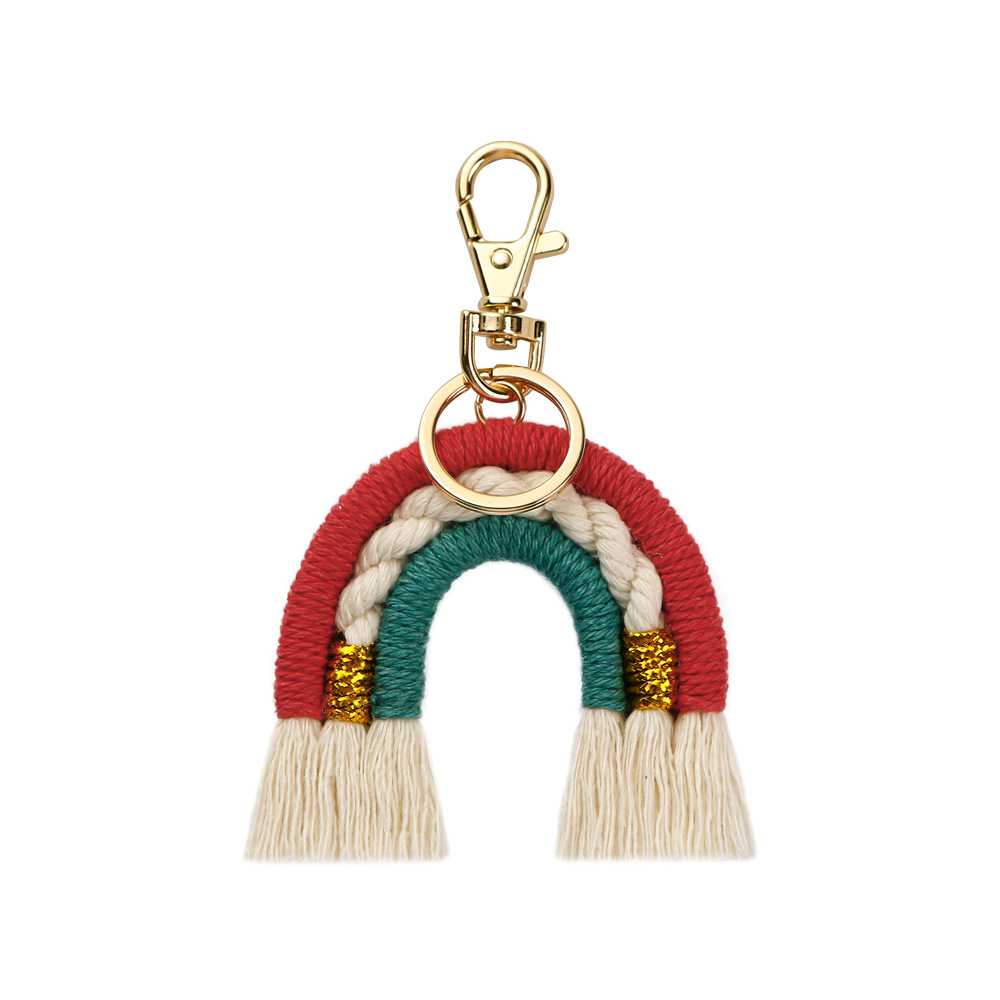 Small Boho Rope Weaving Wedding Decor Crochet Bag Accessories Key Car Colorful Macrame Tassels Pendant Keychains