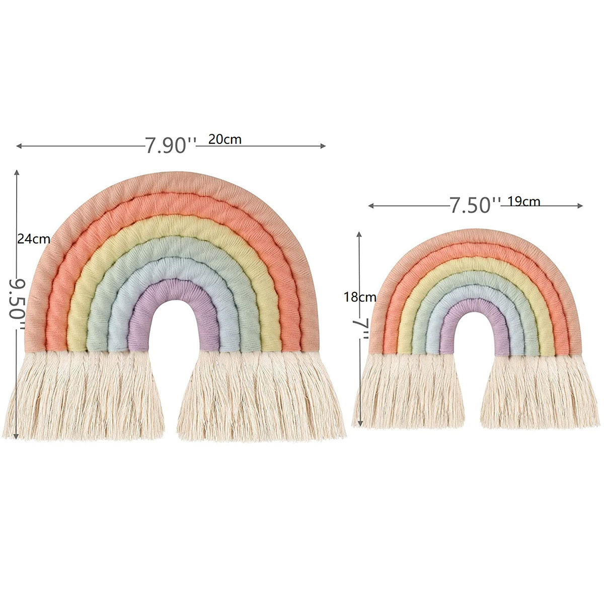 Nordic Nursery Home Decor Boho Macrame Tassel Woven Colorful Tapestry Wall Hanging Baby Kids Living Room